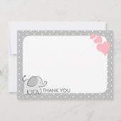 Gingham Elephant Pink Baby Danke (Vorderseite)