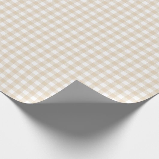 Gingham-Elfenbein-Packpapier Geschenkpapier (Ecke)