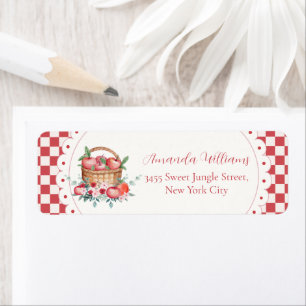 Gingham-Ernte-Apfel-Baby-Shower-Rücksendeadresse