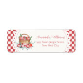 Gingham-Ernte-Apfel-Baby-Shower-Rücksendeadresse (Vorne)