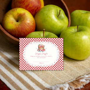 Gingham-Ernte-Apfel-Windel-Raffle-Baby-Party Begleitkarte