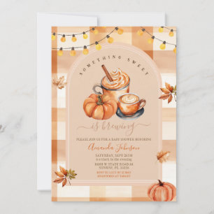 Gingham etwas Süßes ist das Brauen von Babydusche Einladung