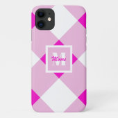 Gingham - Fall Fuchsia Pink und Pastellrosa Case-Mate iPhone Hülle (Rückseite)