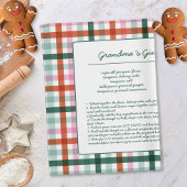 Gingham Family Recipe Keepake Geschirrtuch