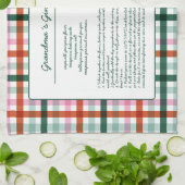 Gingham Family Recipe Keepake Geschirrtuch (Gefaltet)