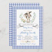 Gingham Farm Baby Dusche Einladung (Vorne/Hinten)