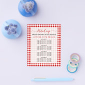 Gingham-Feiertags-Sonderangebot Weihnachts-Preisli Flyer (Einzeln)