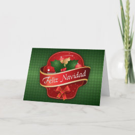 Gingham Feliz Navidad Feiertagskarte