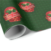 Gingham Feliz Navidad Geschenkpapier (Rolleneckpunkt)