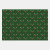 Gingham Feliz Navidad Holly Berries Geschenkpapier Set (Vorderseite)