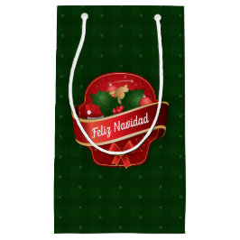 Gingham Feliz Navidad Kleine Geschenktüte