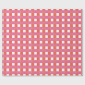 Gingham-Fensterpaneel-Webart in Rosa und Orange Geschenkpapier (Flach)