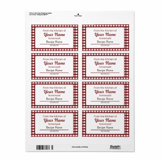 Gingham Food Label (Vorne)