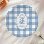 Gingham French Teddy Bear Baby Shower Pappteller<br><div class="desc">Fügen Sie Ihrer Babydusche eine charmante Touch mit unseren Gingham French Teddy Bear Baby Shower Paper Tellern hinzu. Diese hübschen Teller sind mit einem klassischen Gingham-Muster und einem süßen, französisch inspiriert Teddybär gestaltet und sorgen für ein gemütliches, Vintages Ambiente. Die sanften Farbtöne und das angenehme Design machen diese Teller zu...</div>