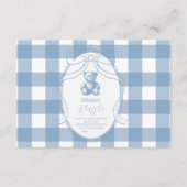 Gingham French Teddy Bear Diapper Raffle Begleitkarte (Vorderseite)