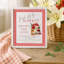 Gingham Fresh off Market Rezept Liebe Brautparty Poster