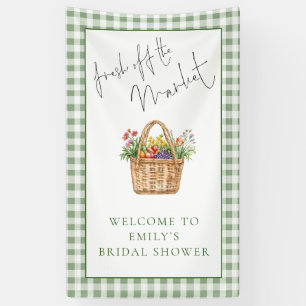 Gingham Frisch vom Markt Willkommens-Brautabschied Banner