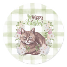 Gingham Frohe Ostern Katze