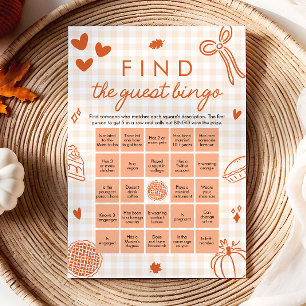 Gingham Fund Gast Finden Bingo Baby Shower Spiel Einladung