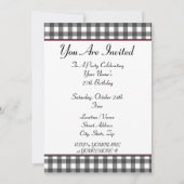 Gingham Geburtstagsfeier Einladung (Vorderseite)
