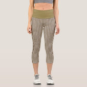 Gingham gedämpftes Braun Capri Leggings (Vorderseite)
