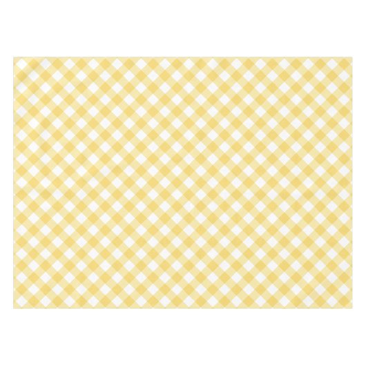 Gingham Gelb-Weiß-Kariertes Muster Tischdecke (Vorderseite (Horizontal))