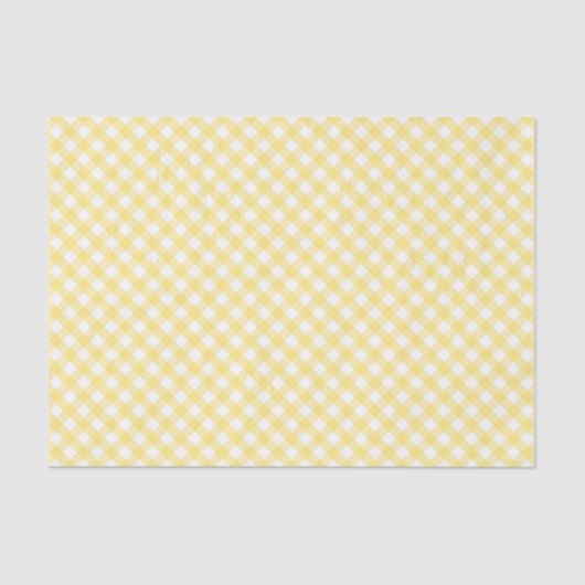 Gingham-gelbes diagonales Muster Seidenpapier (Vorderseite)