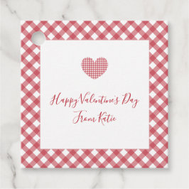 Gingham-Geschenketiketten für den Valentinstag Geschenkanhänger