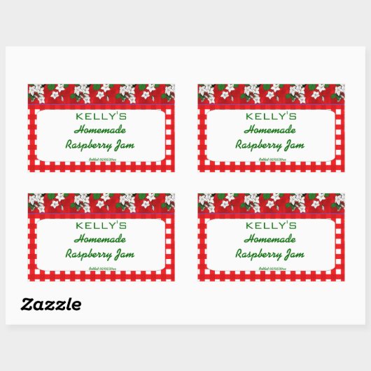 Gingham-Gingham-Gingham-Gelee Rechteckiger Aufkleber (Blatt)