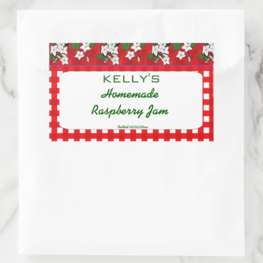 Gingham-Gingham-Gingham-Gelee Rechteckiger Aufkleber (Tasche)