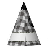 Gingham Gingham Karos Pattern Black/White Partyhütchen (Rückseite)