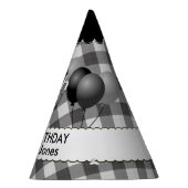 Gingham Gingham Karos Pattern Black/White Partyhütchen (Rechts)