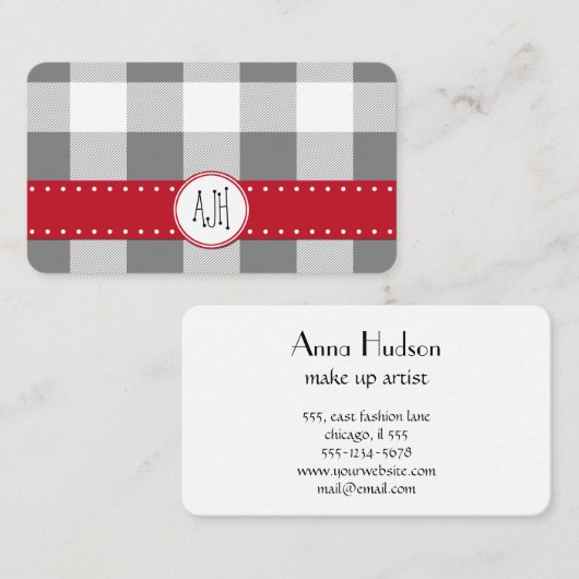 Gingham, Gingham Pattern, Geometrisches Muster Visitenkarte (Vorne/Hinten)