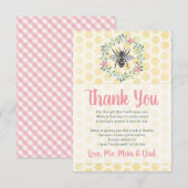 Gingham Girl Mama zu Bier Thema Babydusche Dankeskarte (Vorne/Hinten)