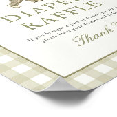 Gingham-Golf-Junge-Baby-Shower-Windel-Raffle-Schil Poster (Ecke)