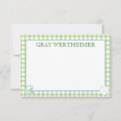 Gingham Golf Stationery Dankeskarte (Vorderseite)