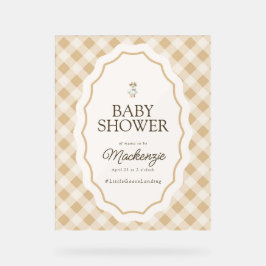 Gingham Goose Baby Dusche Akryllische Begrüßungsze Acrylschild