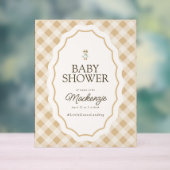 Gingham Goose Baby Dusche Akryllische Begrüßungsze Acrylschild (Neutral)
