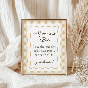 Gingham Goose Baby Dusche Mimosa Bar Sign Poster