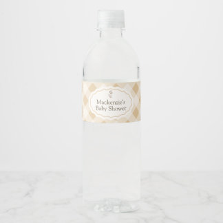 Gingham Goose Baby Dusche Wasser Flasche Etikett