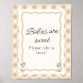Gingham Goose Baby Shower Babys sind süße Zeichen Poster (Vorne)