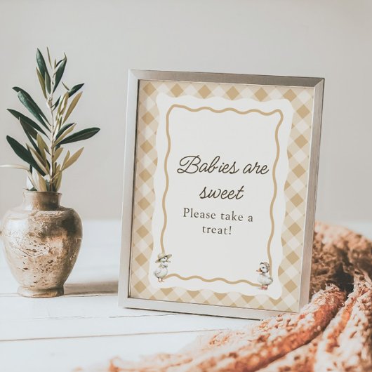 Gingham Goose Baby Shower Babys sind süße Zeichen Poster