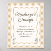 Gingham Goose Baby Shower Crawer Station Zeichen Poster (Vorne)