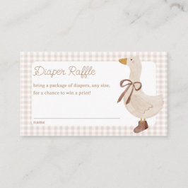 Gingham Goose Baby Shower Diaper Raffle Card Begleitkarte