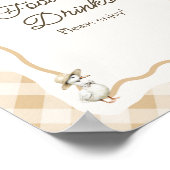 Gingham Goose Baby Shower Food & Drinks Unterschri Poster (Ecke)