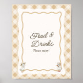 Gingham Goose Baby Shower Food & Drinks Unterschri Poster (Vorne)