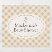 Gingham Goose Baby Shower Sparkling Weinetikett Schaumweinetikett (Einzelnes Label)
