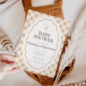 Gingham Goose Gender Neutral Baby Shower Einladung