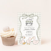 Gingham Goose Gender Neutral Baby Shower Einladung