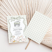 Gingham Goose Gender Neutral Baby Shower Einladung